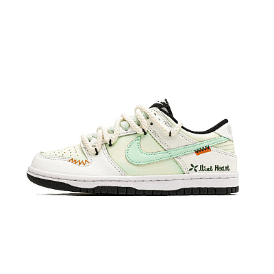 Nike Dunk Mint Ice Shoes Cushioning, Wear Resistant Low Top Skateboard Shoes Unisex Ecru