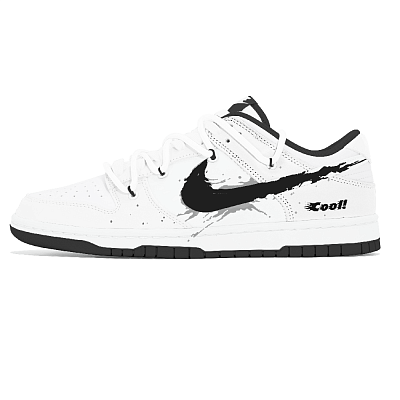 Nike Dunk Lemon Joy Abrasion Resistant Low Top Skateboard Shoes Unisex Black White