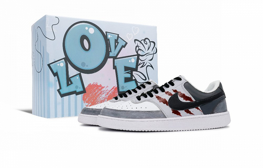 Nike Court Vision 1 Magic Claw Spirit, Blue Love Anti Slip Wear Resistant Low Top Skateboard Shoes Men's Black Gray купить в интернет-магазине Yoocart с быстрой доставкой по России.