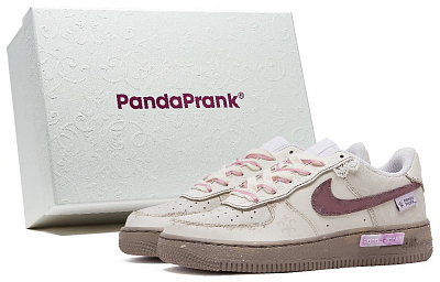 Nike Air Force 1 Slip-Resistant Cushioning Low-Top Skateboard Shoes Women's Beige Pink Purple
