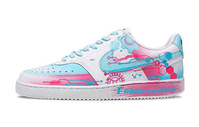 Nike Court Vision 1 New Era Anti-Slip Wear-Resistant Low-Top Skateboard Shoes Men's Sky Blue