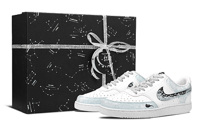 Nike Court Vision Anti Slip Wear Resistant Low Top Skateboard Shoes Men's Gray White