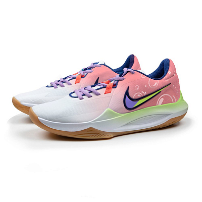 Nike Precision 6 Starfish Bubbles Cushioned Slip-Resistant Abrasion-Resistant Low-Top Basketball Shoes Men's Light Pink