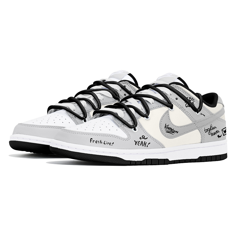 Nike Dunk Joy Lemon Abrasion Resistant Low Top Skateboard Shoes Men's Gray White купить в интернет-магазине Yoocart с быстрой доставкой по России.