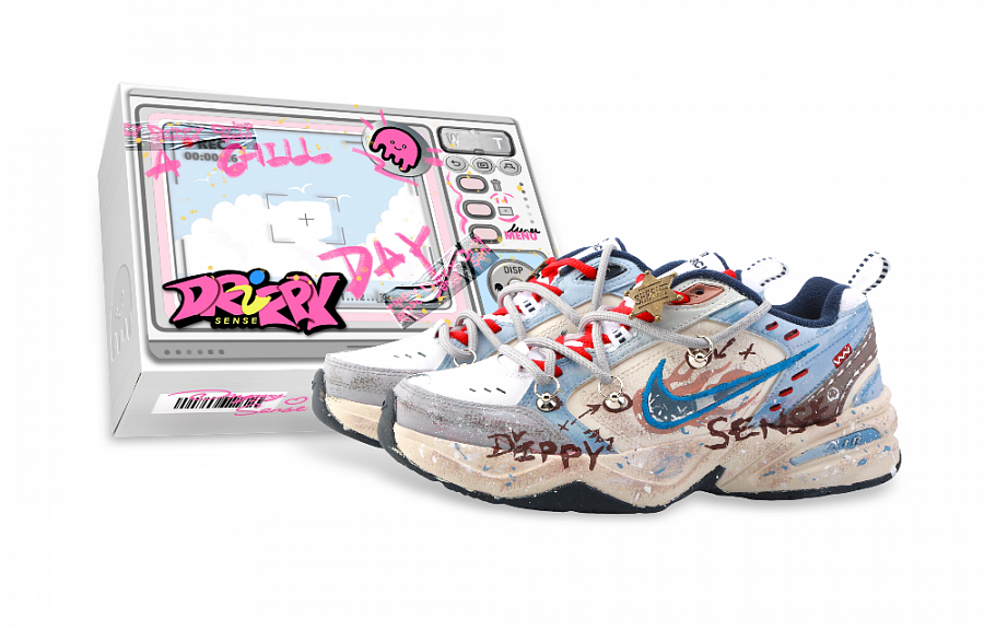 Nike Air Monarch 4 Drippy Rabbit Officer Abrasion Resistant Low top Chunky Sneakers Unisex Beige Blue Red купить в интернет-магазине Yoocart с быстрой доставкой по России.