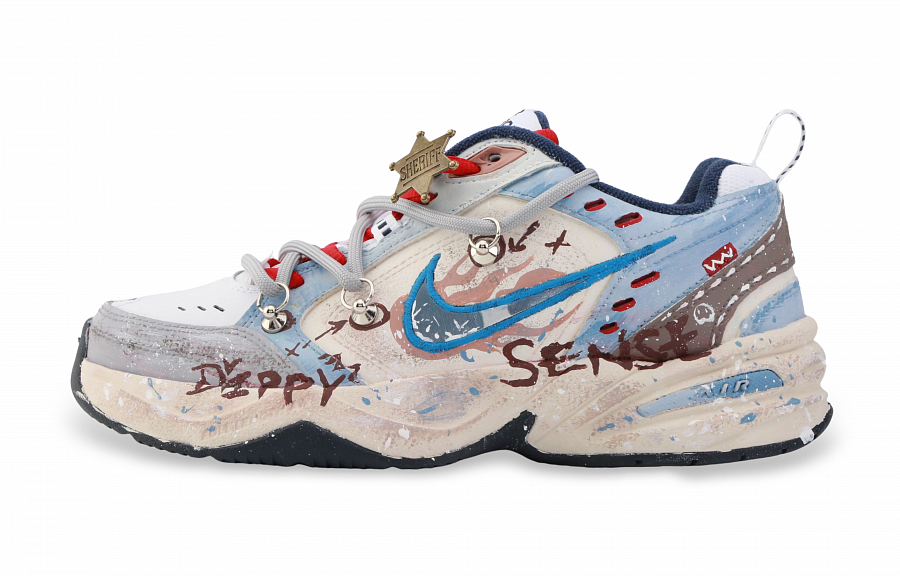 Nike Air Monarch 4 Drippy Rabbit Officer Abrasion Resistant Low top Chunky Sneakers Unisex Beige Blue Red купить в интернет-магазине Yoocart с быстрой доставкой по России.