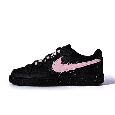 Nike Court Vision Low Anti-Slip Wear-Resistant Low-Top Skateboard Shoes Unisex Black