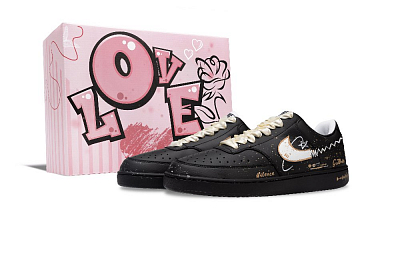 Nike Court Vision 1 Space Odyssey Anti Slip Wear Resistant Low Top Skateboard Shoes Men's Black