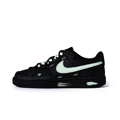 Nike Court Vision Anti Slip Wear Resistant Low Top Skateboard Shoes Unisex Black Green