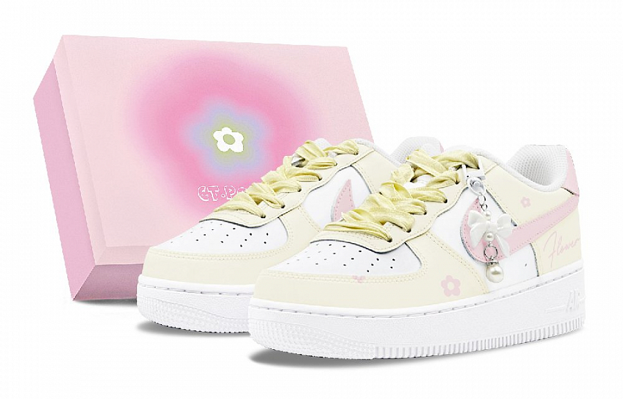 Nike Air Force 1 Air Force 1 Abrasion Resistant Low Top Skateboard Shoes Women's Yellow Pink купить в интернет-магазине Yoocart с быстрой доставкой по России.