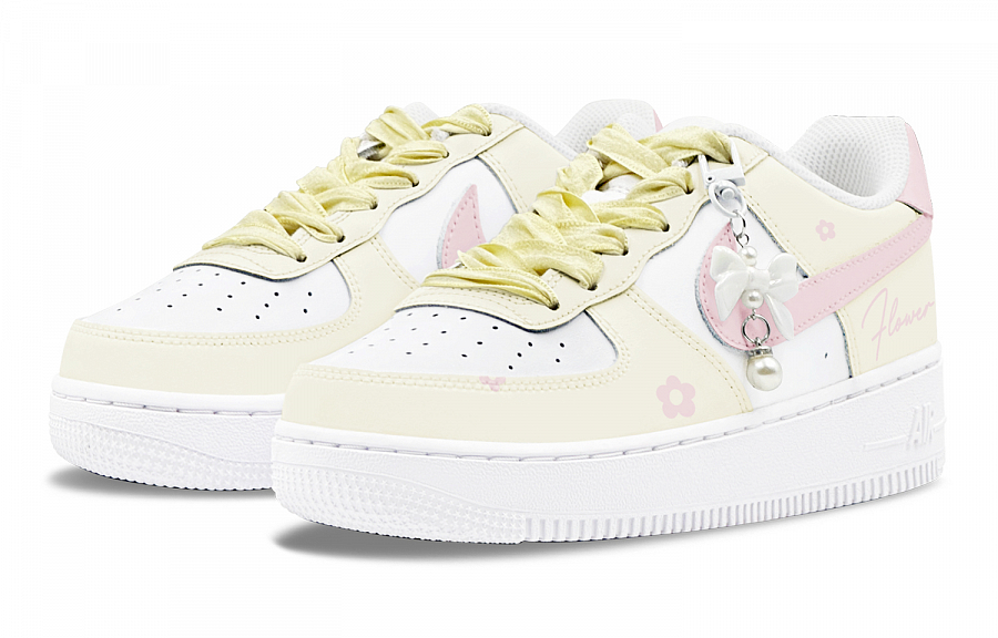 Nike Air Force 1 Air Force 1 Abrasion Resistant Low Top Skateboard Shoes Women's Yellow Pink купить в интернет-магазине Yoocart с быстрой доставкой по России.