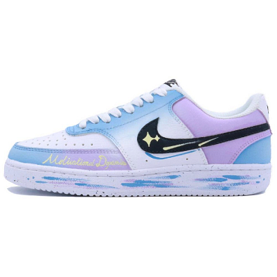 Nike Court Vision 1 Anti-Slip Wear-Resistant Low-Top Skateboard Shoes Unisex Blue Purple