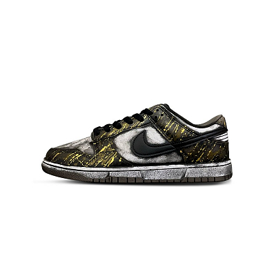 Nike Dunk Tower Rabbit Coexistence Cushioning, Wear Resistant Low Top Skateboard Shoes Men's Black Gold