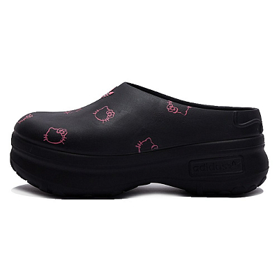 Adidas Originals AdiFOM Stan Smith Mule Rubber Sole Abrasion Resistant Closed Toe Slippers Women's Black Pink