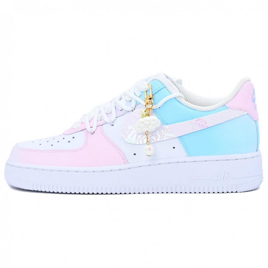 Nike Air Force 1 Drifting Love Box Included Wear-Resistant Height Increasing Low-Top Skateboard Shoes Unisex Blue Pink купить в интернет-магазине Yoocart с быстрой доставкой по России.