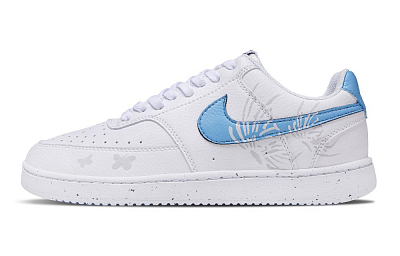 Nike Court Vision 1 Butterfly Pair Flying Anti Slip Wear Resistant Low Top Skateboard Shoes Men's White