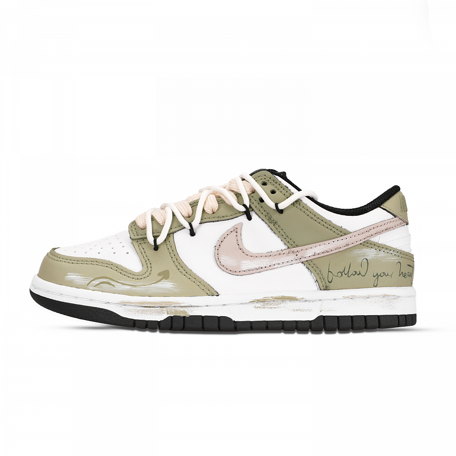 Nike Dunk Green Spring Mood Abrasion Resistant Low Top Skateboard Shoes Unisex Green Pink White купить в интернет-магазине Yoocart с быстрой доставкой по России.