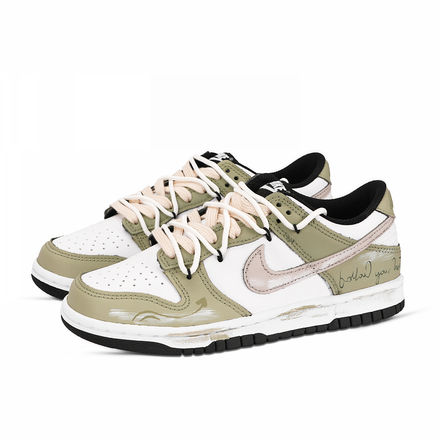 Nike Dunk Green Spring Mood Abrasion Resistant Low Top Skateboard Shoes Unisex Green Pink White купить в интернет-магазине Yoocart с быстрой доставкой по России.