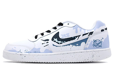 Nike EBERNON Low Top Skateboard Shoes Unisex White Blue