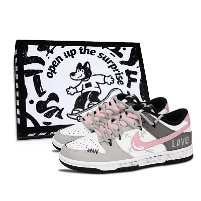 Nike Dunk Cushioning, Wear Resistant Low Top Skateboard Shoes Unisex Gray