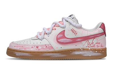 Nike Court Vision 1 Blush Dream Of Love Low Top Skateboard Shoes Men's Pink