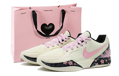 Nike Ja Morant 2 Low Top Basketball Shoes Men's Beige Pink