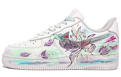 Nike Air Force 1 Anti Slip Wear Resistant Low Top Skateboard Shoes Unisex Blue Sea Blue