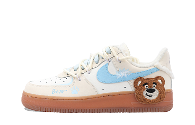 Nike Air Force 1 Anti Slip Wear Resistant Low Top Skateboard Shoes Women's Ecru