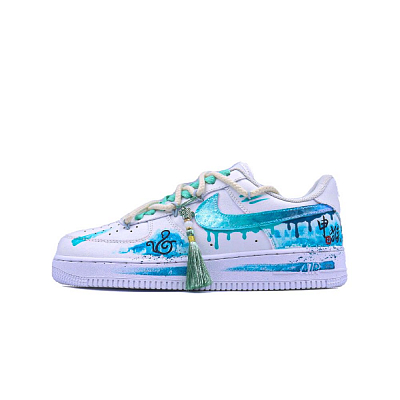 Nike Air Force 1 Skateboard Shoes Unisex Low top Cyan