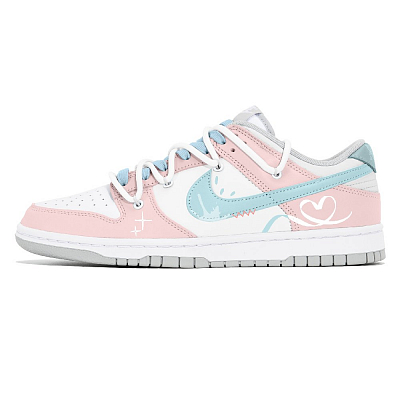 Nike Dunk Joy Lemon Anti-Slip Wear-Resistant Low-Top Skateboard Shoes Women's Pink White Blue