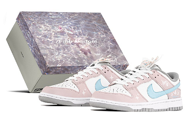 Nike Dunk Slip Resistant Low Top Skateboard Shoes Women's Blue Pink