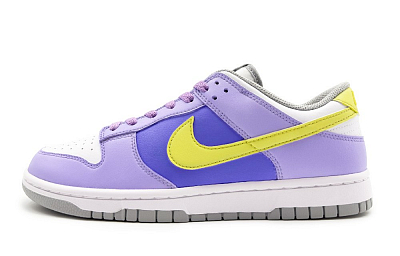 Nike Dunk Abrasion Resistant Low Top Skateboard Shoes Unisex Purple White Yellow