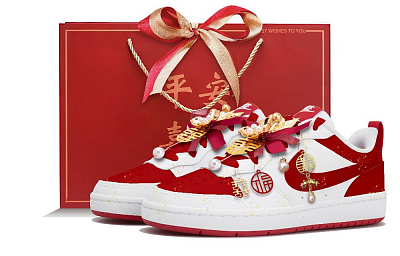 Nike Court Borough Low Top Skateboard Shoes Women's White Red