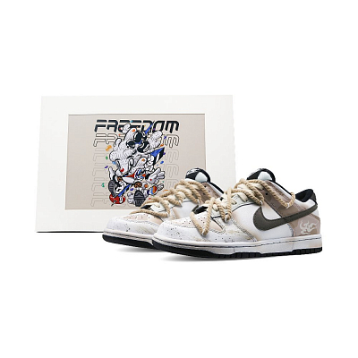 Nike Dunk Anti-Slip Wear-Resistant Low-Top Skateboard Shoes Unisex Gray