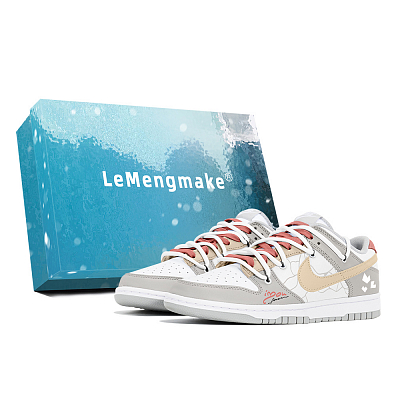 Nike Dunk Joy Lemon Anti Slip Wear Resistant Low Top Skateboard Shoes Women's Khaki