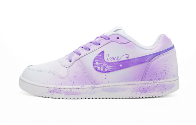 Nike EBERNON Vibrant Five Staff Purple Anti Slip Wear Resistant Low Top Skateboard Shoes Men's White