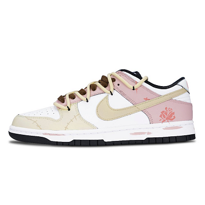 Nike Dunk Low Top Skateboard Shoes Unisex Yellow Pink