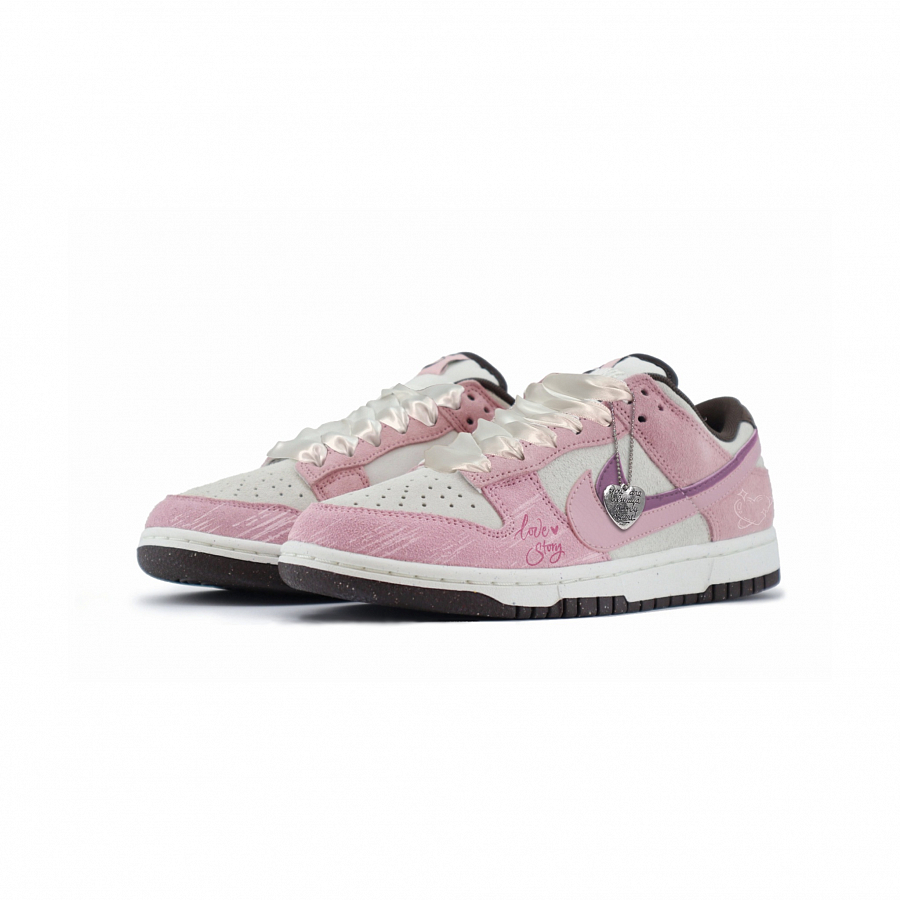 Nike Dunk Anti Slip Wear Resistant Low Top Skateboard Shoes Women's White Pink купить в интернет-магазине Yoocart с быстрой доставкой по России.
