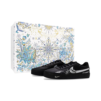 Nike Court Shot Thorn Cushioning Lightweight Low Top Skateboard Shoes Men's Black Silver