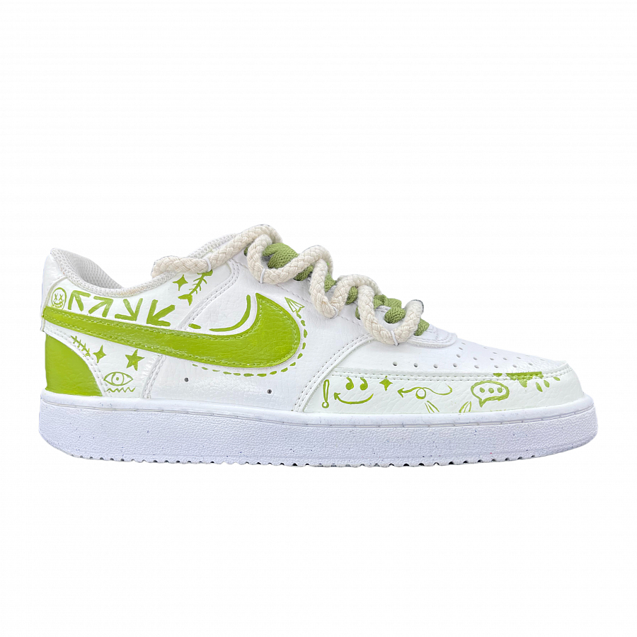 Nike Court Vision 1 Anti-Slip Wear-Resistant Low-Top Skateboard Shoes Women's White Green купить в интернет-магазине Yoocart с быстрой доставкой по России.