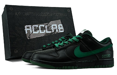 Nike Dunk Abrasion Resistant Low Top Skateboard Shoes Unisex Black Green