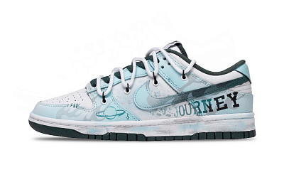 Nike Dunk Cushioning, Wear Resistant Low Top Skateboard Shoes Unisex Light Blue