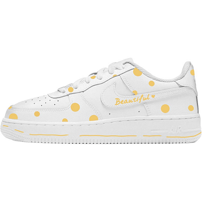 Nike Air Force 1 Cushioning, Wear Resistant Low Top Skateboard Shoes Women's Orange