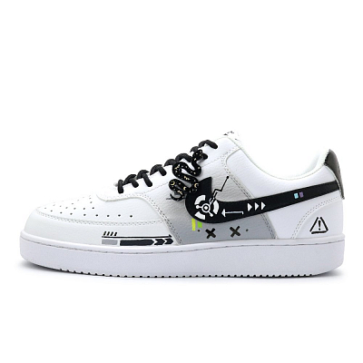 Nike Court Vision 1 Future Element Wear resistant And Lightweight Low Top Skateboard Shoes Men's Black White