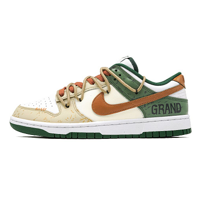 Nike Dunk Gabu Slip Resistant Low top Skateboard Shoes Unisex Green Yellow