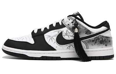 Nike Dunk Slip-Resistant Low-Top Skateboard Shoes Unisex Black White