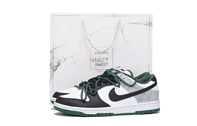 Nike Dunk Coverage Anti-Slip And Wear-Resistant Low-Top Skateboard Shoes Unisex Black Gray