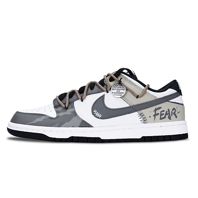 Nike Dunk Anti Slip Wear Resistant Low Top Skateboard Shoes Unisex Light Gray