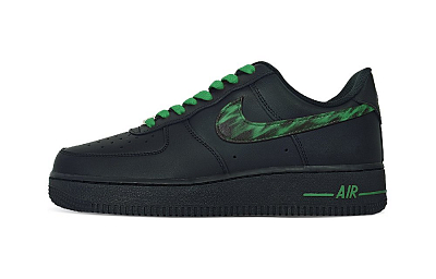 Nike Air Force 1 Black Warrior Anti Slip Wear Resistant Low Top Skateboard Shoes Unisex Black
