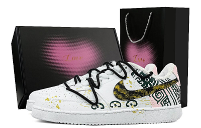 Nike Court Vision 1 Golden Years Box Anti Slip Wear Resistant Low Top Skateboard Shoes Men's Earth Yellow